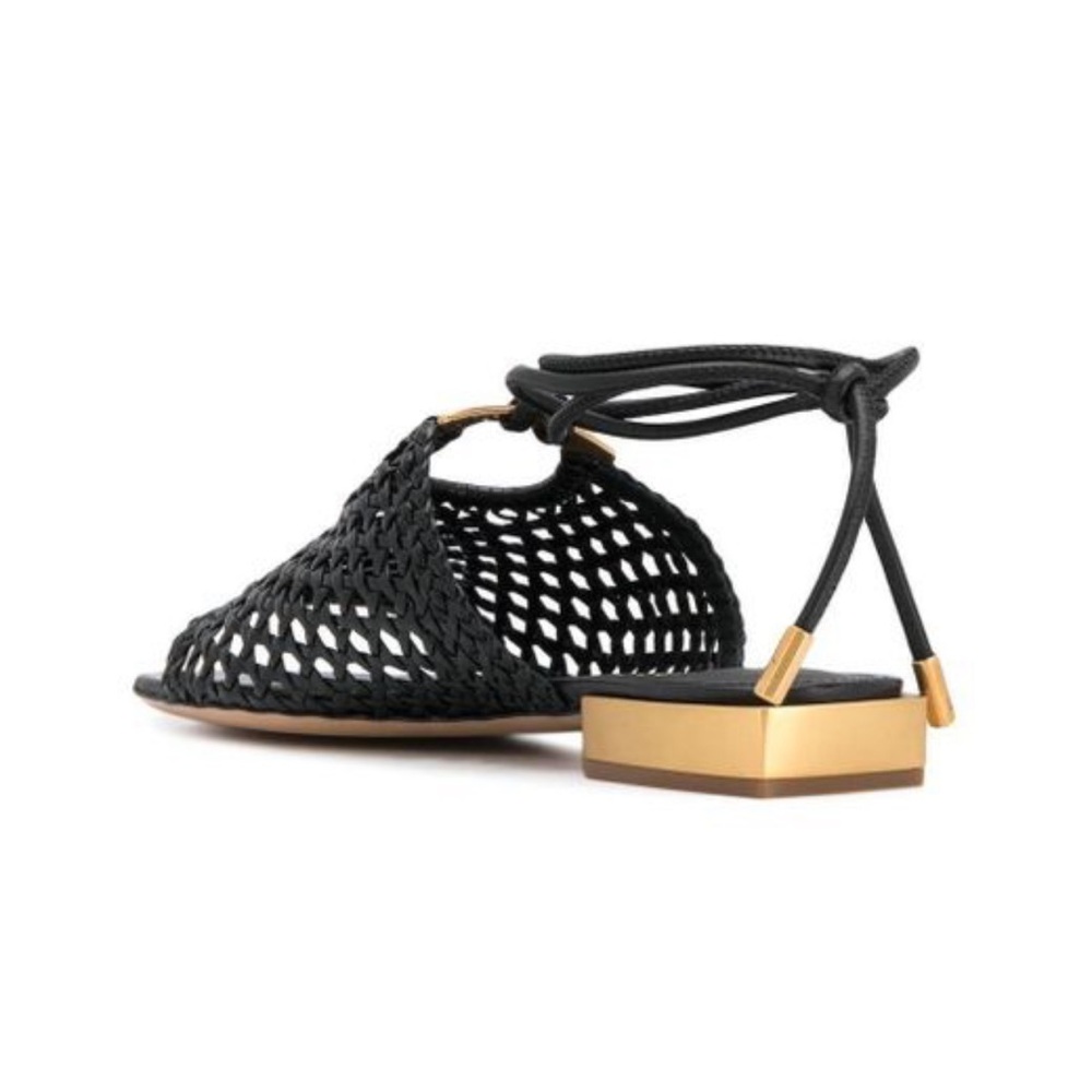 Never worn ferragamo lanio woven leather sandals with ankle tie - Picture 9 of 10